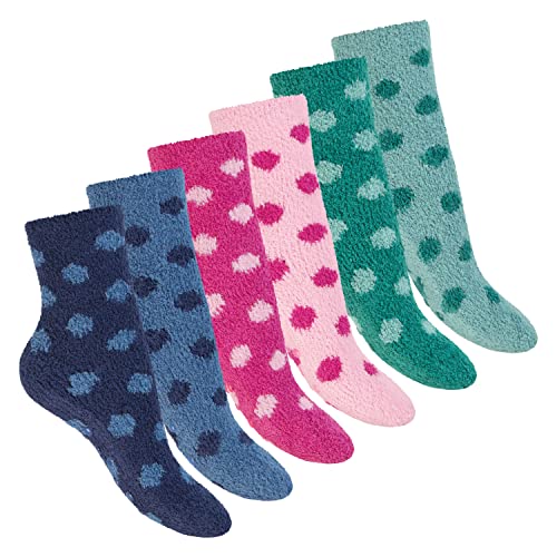 Footstar Damen & Herren Plüsch Stoppersocken mit ABS (6 Paar) - Mix 35-38 von Footstar