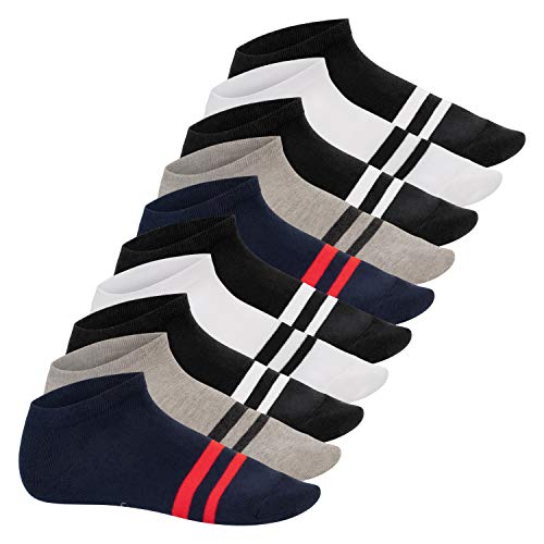 Footstar Damen & Herren Sneaker Socken mit Blockringeln (10 Paar) Kurze Sportsocken - Sneak It! - Street 39-42 von Footstar