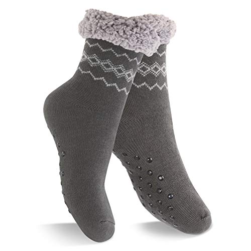 Footstar Damen und Herren Winter Haussocken (1 Paar) Kuschelsocken - Anthrazit 39-42 von Footstar