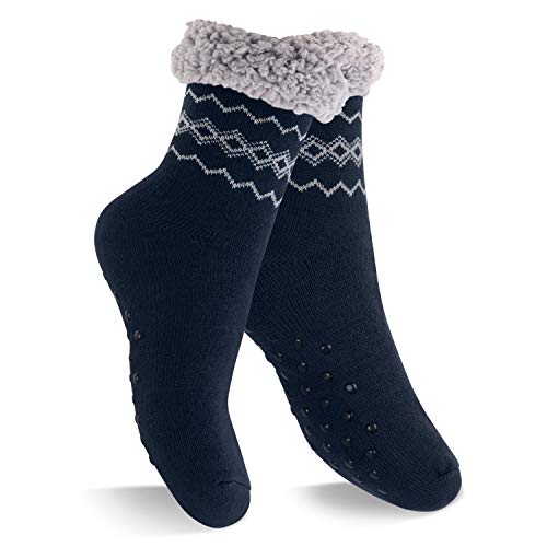 Footstar Damen und Herren Winter Haussocken (1 Paar) Kuschelsocken - Navy 35-38 von Footstar