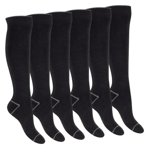 Footstar Damen und Herren Winter Kniestrümpfe (6 Paar) Warme Vollfrottee Socken mit Thermo Effekt - Schwarz 35-38 von Footstar