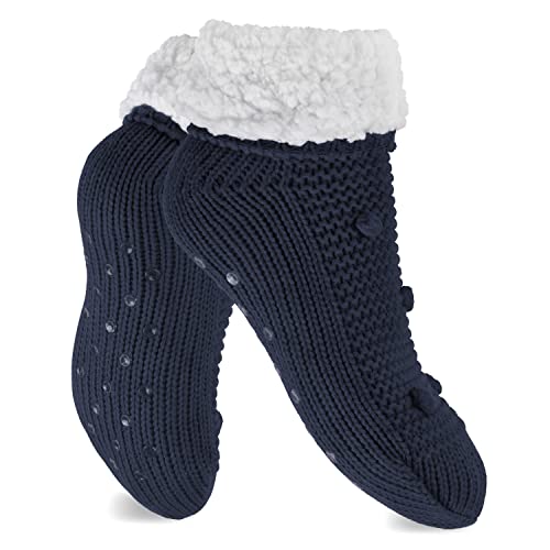 Footstar Damen weiche Winter Socken Stoppersocken ABS - Navy 35-38 von Footstar