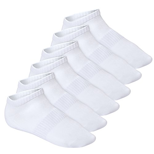 Footstar Damen & Herren Fitness Sneaker Socken (6 Paar) - Weiß 35-38 von Footstar