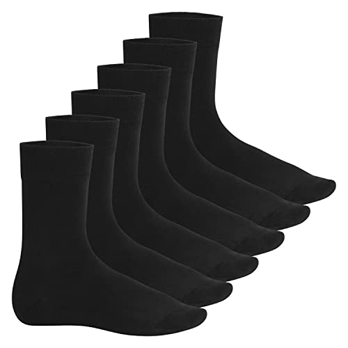 Footstar Herren Bambus Socken (6 Paar), Klassische Socken aus nachhaltiger Viskose - Schwarz 39-42 von Footstar