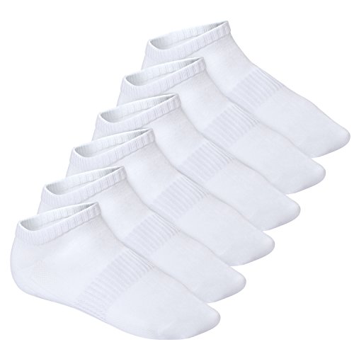 Footstar Damen & Herren Fitness Sneaker Socken (6 Paar) - Weiß 39-42 von Footstar