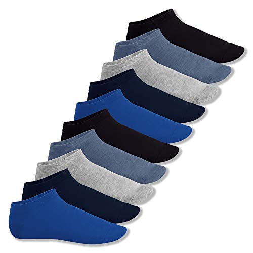Footstar Herren & Damen Sneaker Socken (10 Paar), Kurze Sportsocken aus Baumwolle - Sneak It! - Jeanstöne 35-38 von Footstar