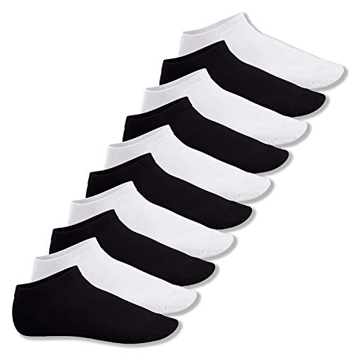 Footstar Herren & Damen Sneaker Socken (10 Paar), Kurze Sportsocken aus Baumwolle - Sneak It! - Schwarz/Weiss Mix (5x Schwarz + 5x Weiss) 35-38 von Footstar