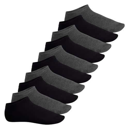Footstar Herren & Damen Sneaker Socken (10 Paar) Kurze Sportsocken aus Baumwolle - Sneak It! - Anthrazit Schwarz 35-38 von Footstar
