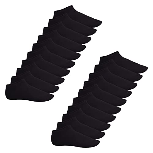 Footstar Herren & Damen Sneaker Socken (20 Paar) Kurze Sportsocken aus Baumwolle - Sneak It! - Schwarz 35-38 von Footstar