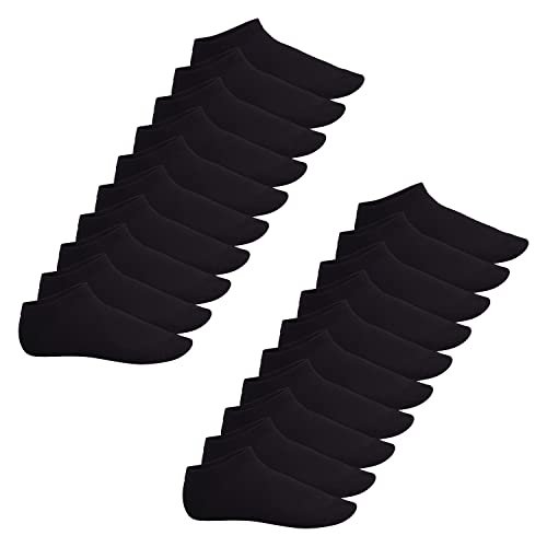 Footstar Herren & Damen Sneaker Socken (20 Paar) Kurze Sportsocken aus Baumwolle - Sneak It! - Schwarz 39-42 von Footstar