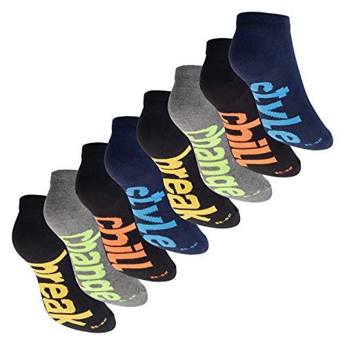 Footstar Herren & Damen Sneaker Socken (8 Paar), Kurze Sportsocken im Neon Look - Neon Slogan 35-38 von Footstar