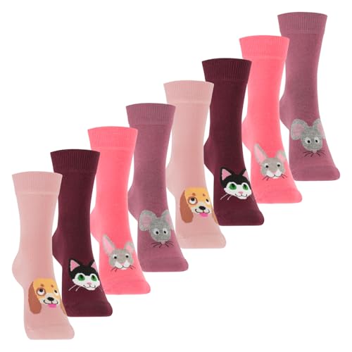 Footstar Kinder Basic Socken (8 Paar) Bunte Socken für Mädchen & Jungen - Pets 23-26 von Footstar