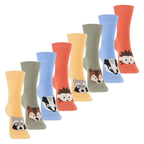 Footstar Kinder Basic Socken (8 Paar) Bunte Socken für Mädchen & Jungen - Wild 27-30 von Footstar