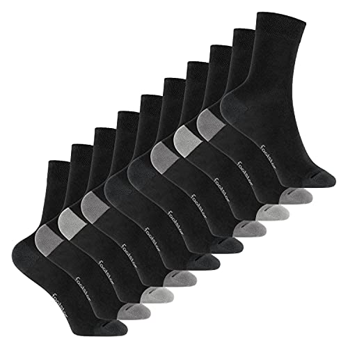 Footstar Kinder Baumwoll Socken (10 Paar) mit abgesetzter Ferse und Spitze - Classic Grey 35-38 von Footstar
