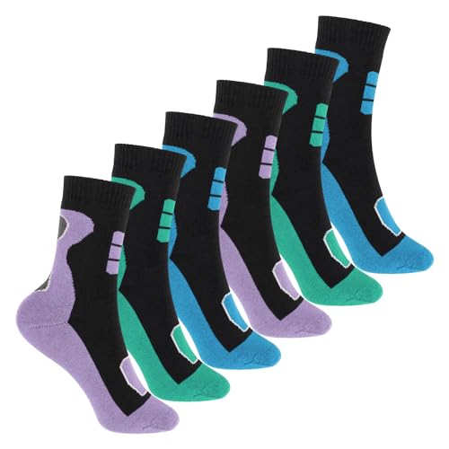 Footstar Kinder Outdoor Socken (6 Paar) Bunte Vollfrottee Socken mit Thermo-Effekt - Pastell 35-38 von Footstar