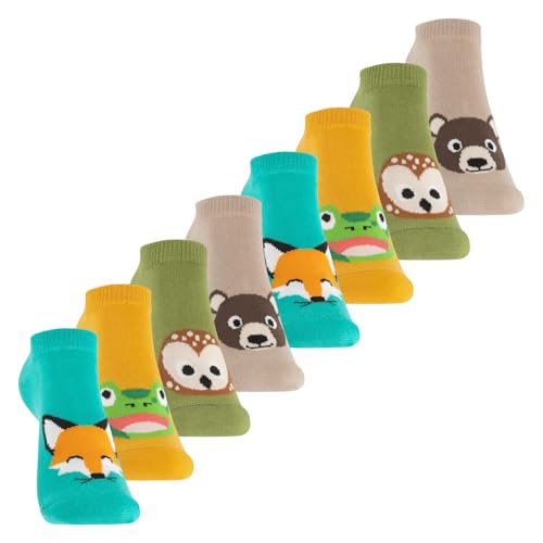 Footstar Kinder Sneaker Socken (8 Paar) Bunte Kurzsocken für Mädchen & Jungen - Forest 27-30 von Footstar