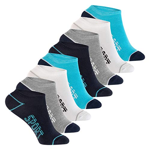 Footstar Kinder Sneaker Socken (8 Paar) Bunte Kurzsocken für Mädchen & Jungen - Blau-Grau 31-34 von Footstar