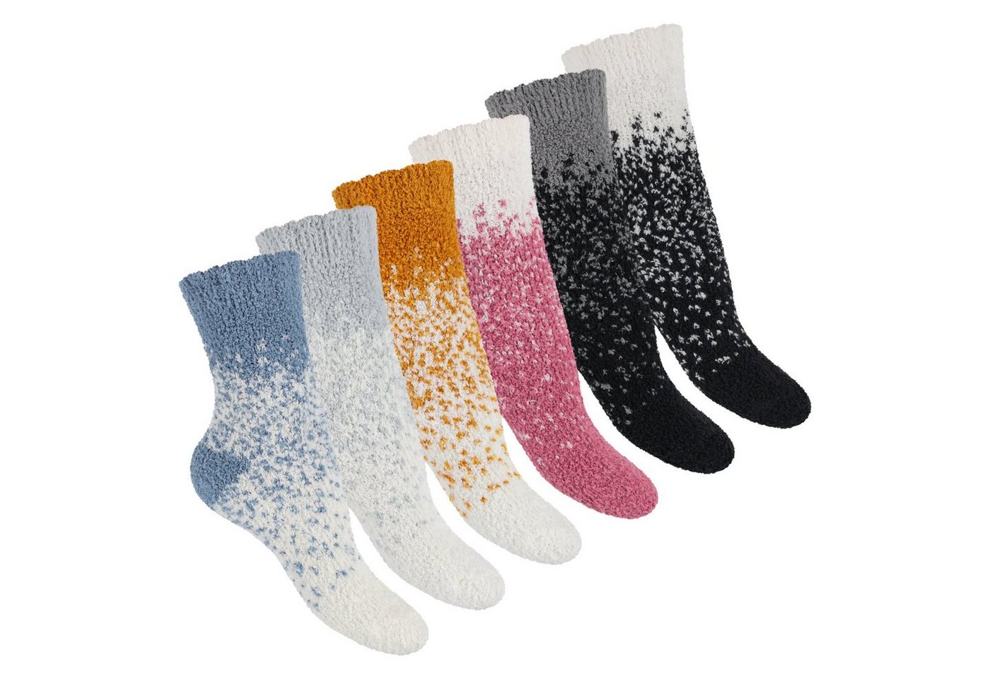 Footstar Kuschelsocken Plüschsocken für Damen & Herren Socken (6 Paar) von Footstar