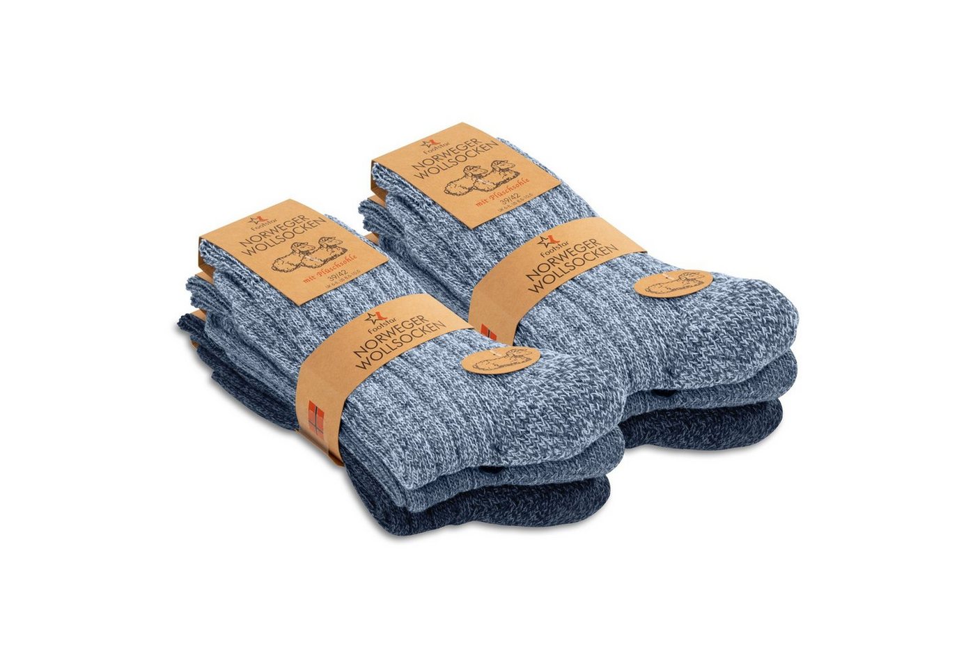 Footstar Norwegersocken Herren Winter Norweger Socken (6 Paar) Frottee Plüschsohle von Footstar