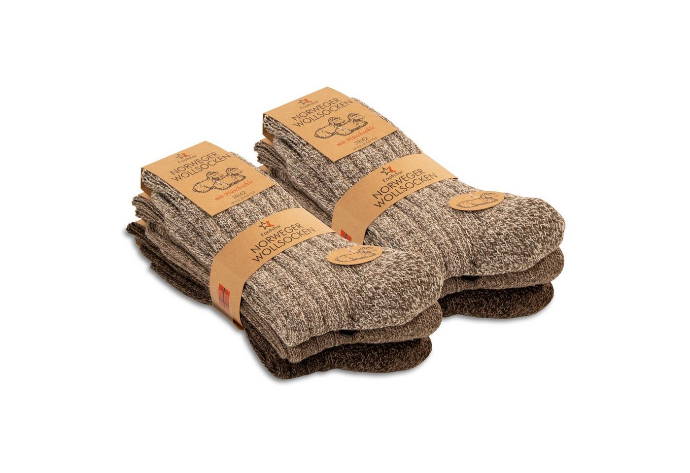 Footstar Norwegersocken Herren Winter Norweger Socken (6 Paar) Frottee Plüschsohle von Footstar