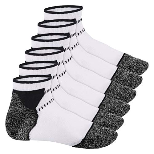 Footstar Damen & Herren Funktions Sport Socken (6 Paar), Gepolsterte Laufsocken - Weiss-Schwarz 39-42 von Footstar