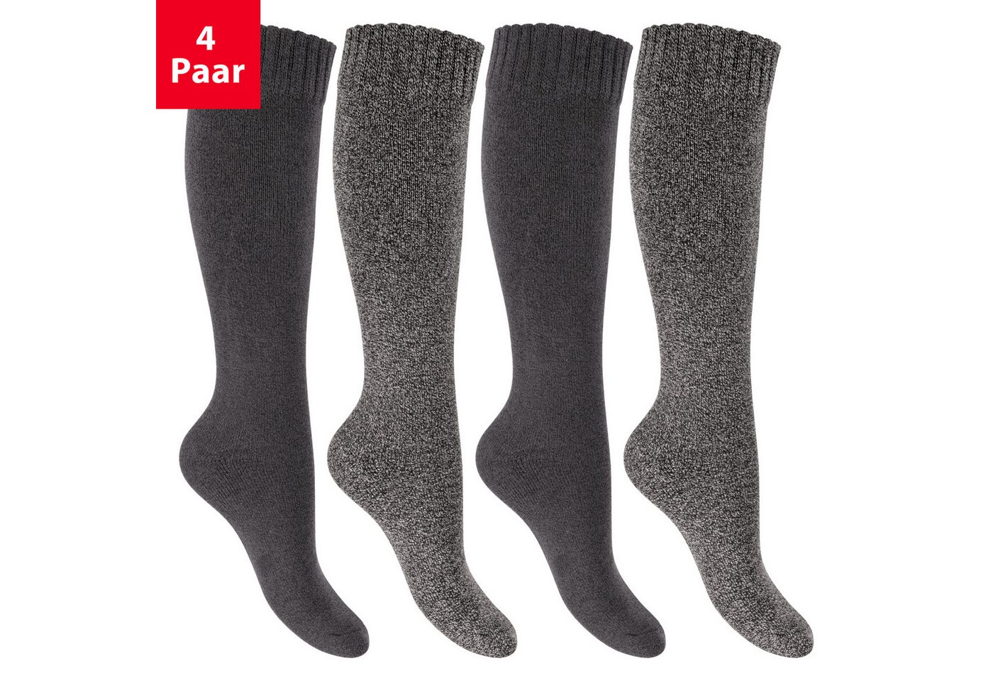 Footstar Thermosocken Damen Frottee Kniestrümpfe (2/4 Paar), Baumwolle, Thermo von Footstar