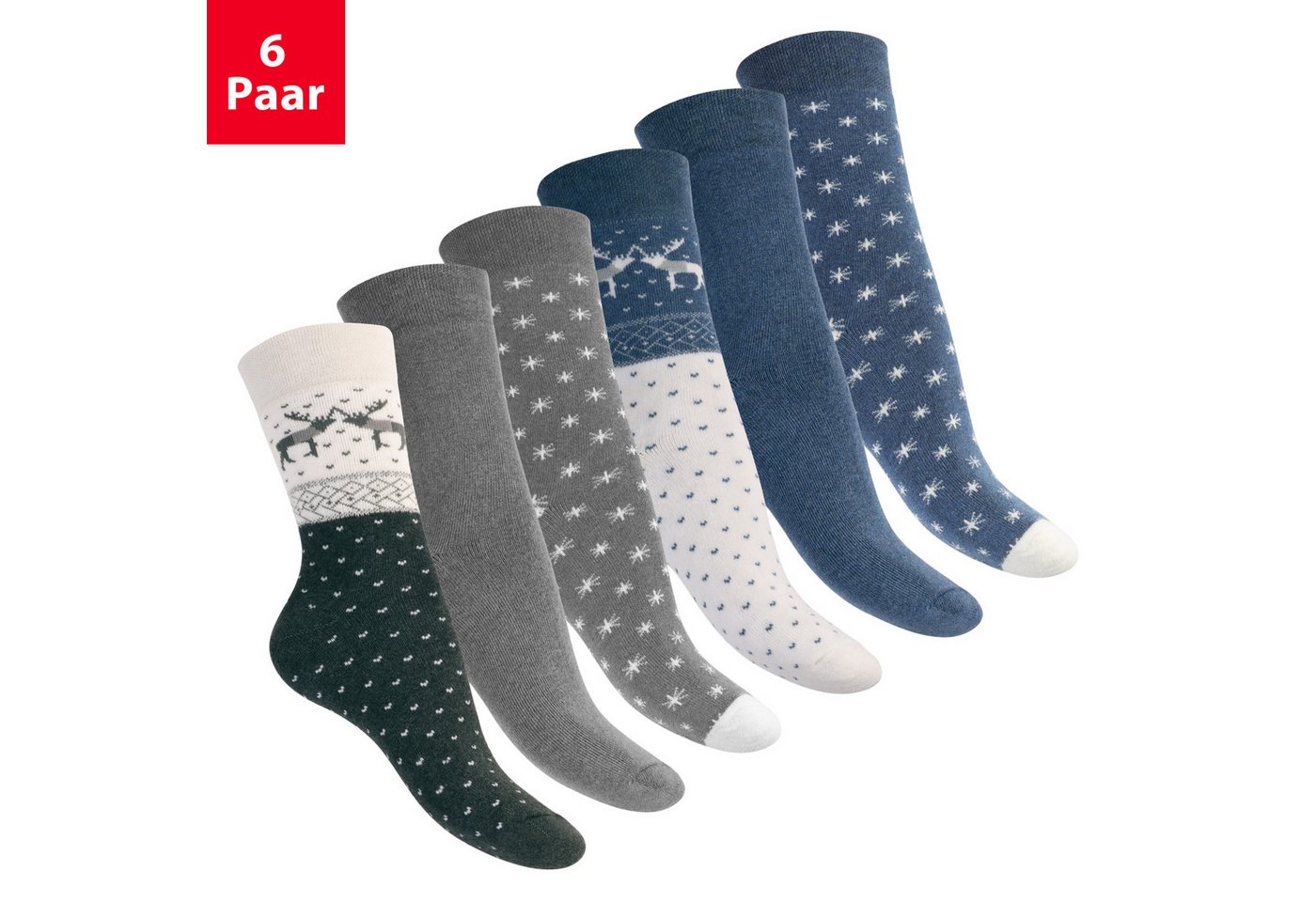 Footstar Thermosocken Damen Wintersocken (6 Paar) Warme Vollfrottee Thermo Socken von Footstar