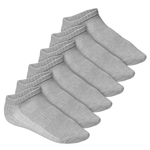 Footstar Damen & Herren Fitness Sneaker Socken (6 Paar) - Grau 47-50 von Footstar