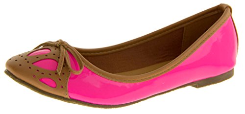 Dolcis Olp009 Damen Lackleder -Effekt Ballerina Schuhe Rosa EU 37 von Footwear Studio