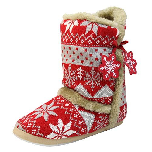 Dunlop Damen Hausschuhe Nordische Hausschuhe Mädchen Bequem Warm Kunstfell Slipper Frauen Bootie Skandinavische Slouch Bootees Flauschige Hausschuhe Hausschuhe Damen Stiefel Hausschuhe von Footwear Studio