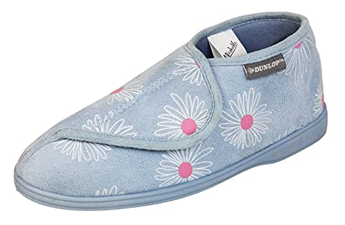 Dunlop Orthopädische Damen-Hausschuhe mit Klettverschluss, blueberry, 38 EU von Footwear Studio