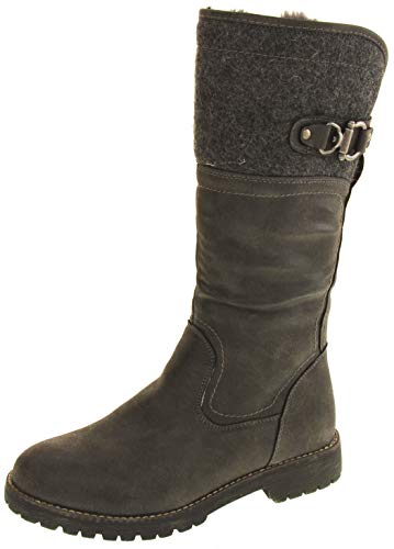 Footwear Studio Keddo Damen Kunstleder Mittelkurz Schlank Stiefel Grau EU 36 von Footwear Studio