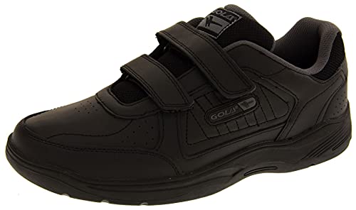 Gola Herren Ama202 Belmont Echtes Leder Klettverschluss Weit Sitzende EE Schuhe Turnschuhe Schwarz EU 43 von Footwear Studio
