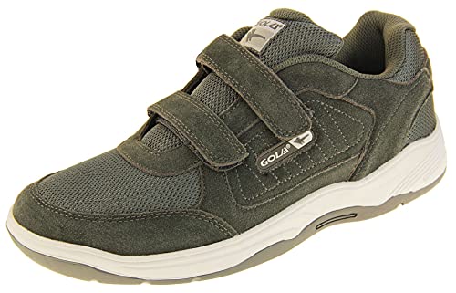 Gola Herren Ama202 Belmont Echtes Wildleder Klettverschluss Weit Sitzende EE Schuhe Turnschuhe Grau EU 42 von Footwear Studio