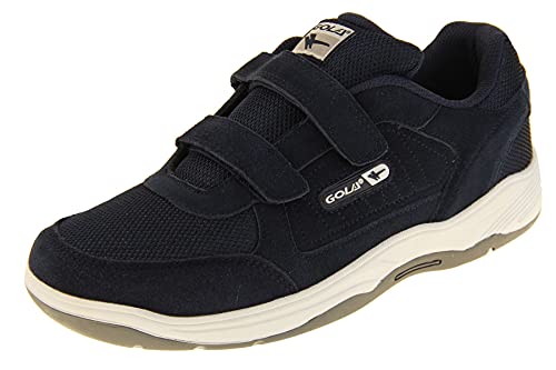 Gola Herren Ama202 Belmont Echtes Wildleder Klettverschluss Weit Sitzende EE Schuhe Turnschuhe Marineblau EU 41 von Footwear Studio