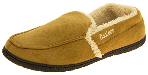 Herren Coolers Faux Veloursleder Volle Rückseite Gepolsterte Gemütliche Hefterzufuhren Tan EU 45-46 ( Hersteller Größe:11-12 ) von Footwear Studio