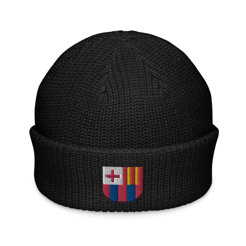 Barcelona Spain Minimalist Design Embroidered Fisherman Beanie Soccer Football Hat von FootynRich