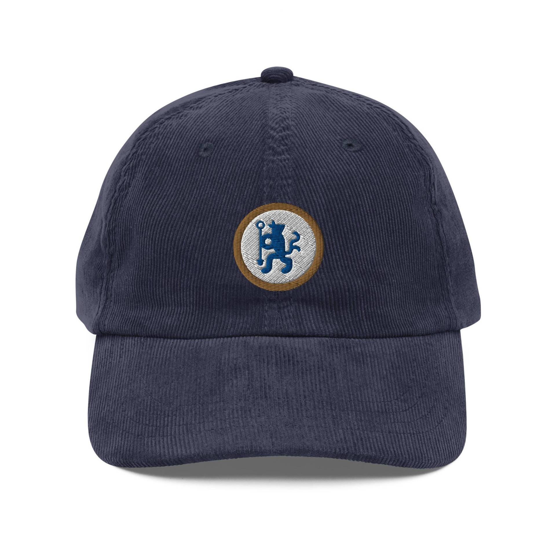 Chelsea Blue Lion London Minimalist Design Embroidered Vintage Corduroy Cap Soccer Football Hat von FootynRich