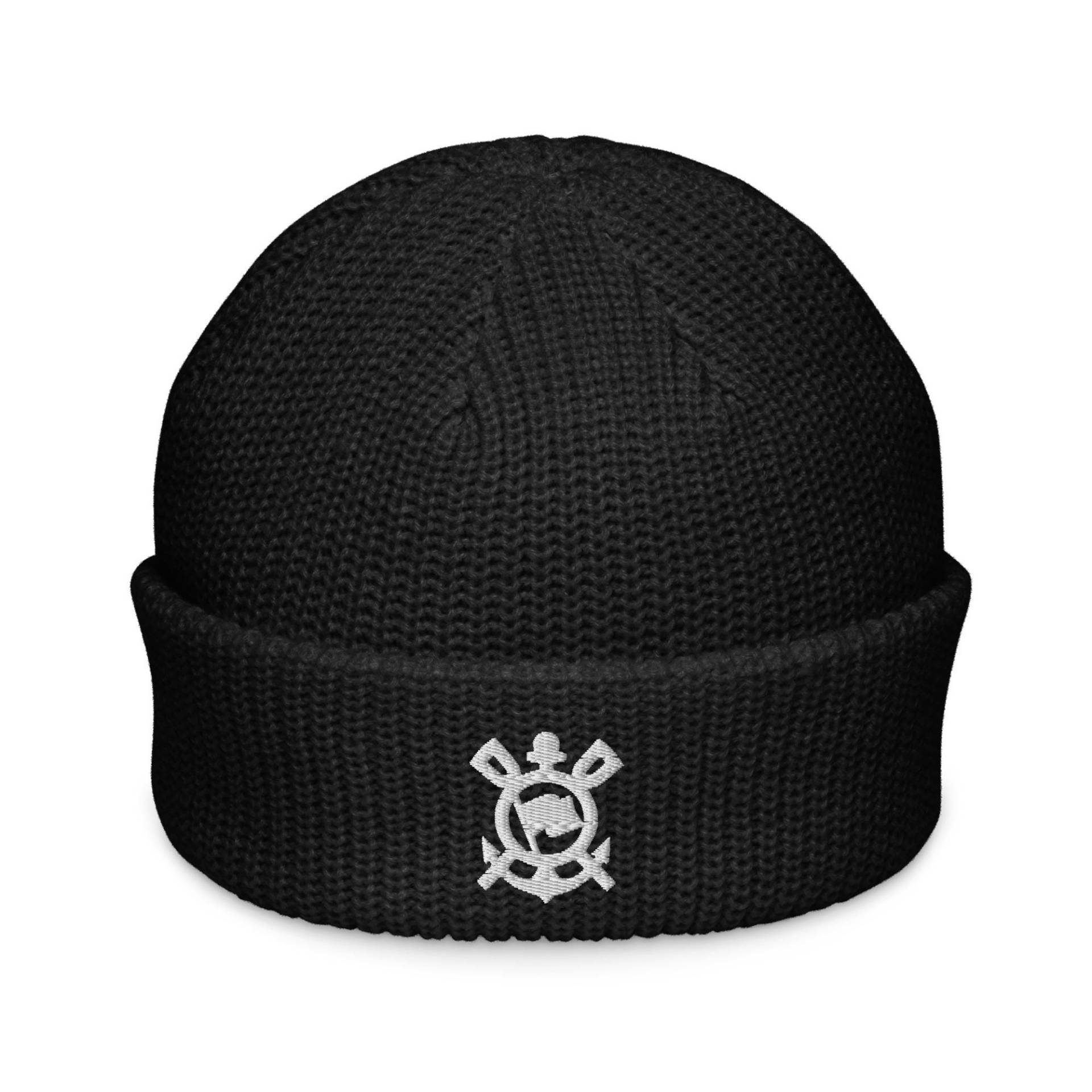Corinthians Brazil Minimalist Design Embroidered Fisherman Beanie Soccer Football Hat von FootynRich