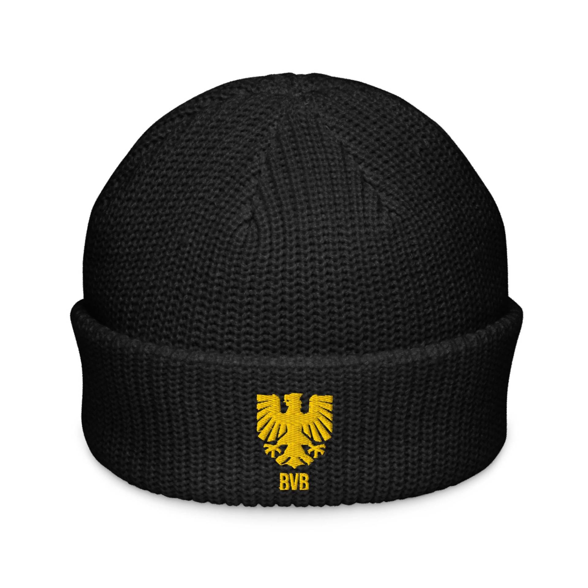 Dortmund Germany Minimalist Design Embroidered Fisherman Beanie Soccer Football Hat von FootynRich