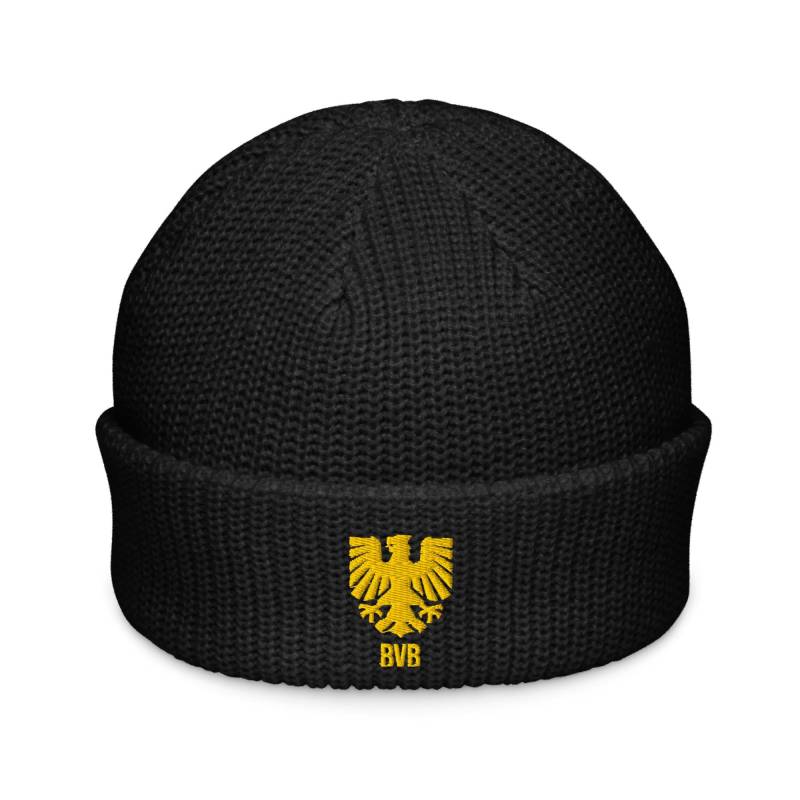 Dortmund Germany Minimalist Design Embroidered Fisherman Beanie Soccer Football Hat von FootynRich