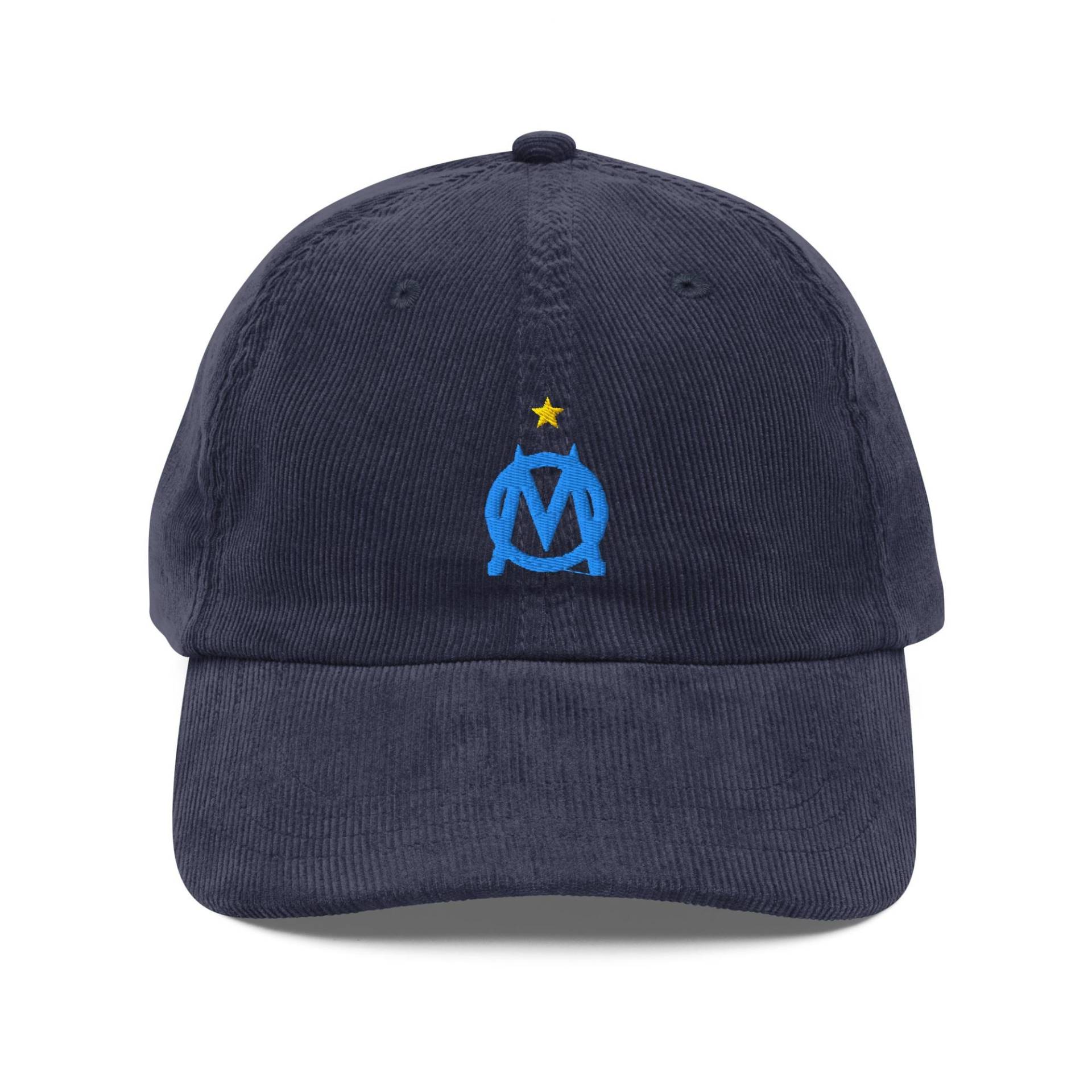 Marseille France Minimalist Design Embroidered Vintage Corduroy Cap Soccer Football Hat von FootynRich