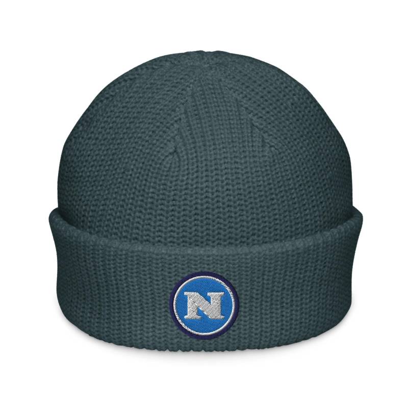 Napoli Italy Minimalist Design Embroidered Fisherman Beanie Soccer Football Hat von FootynRich