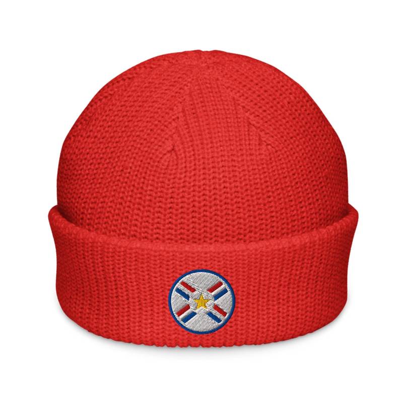 Paraguay World Cup Minimalist Design Embroidered Fisherman Beanie Soccer Football Hat von FootynRich