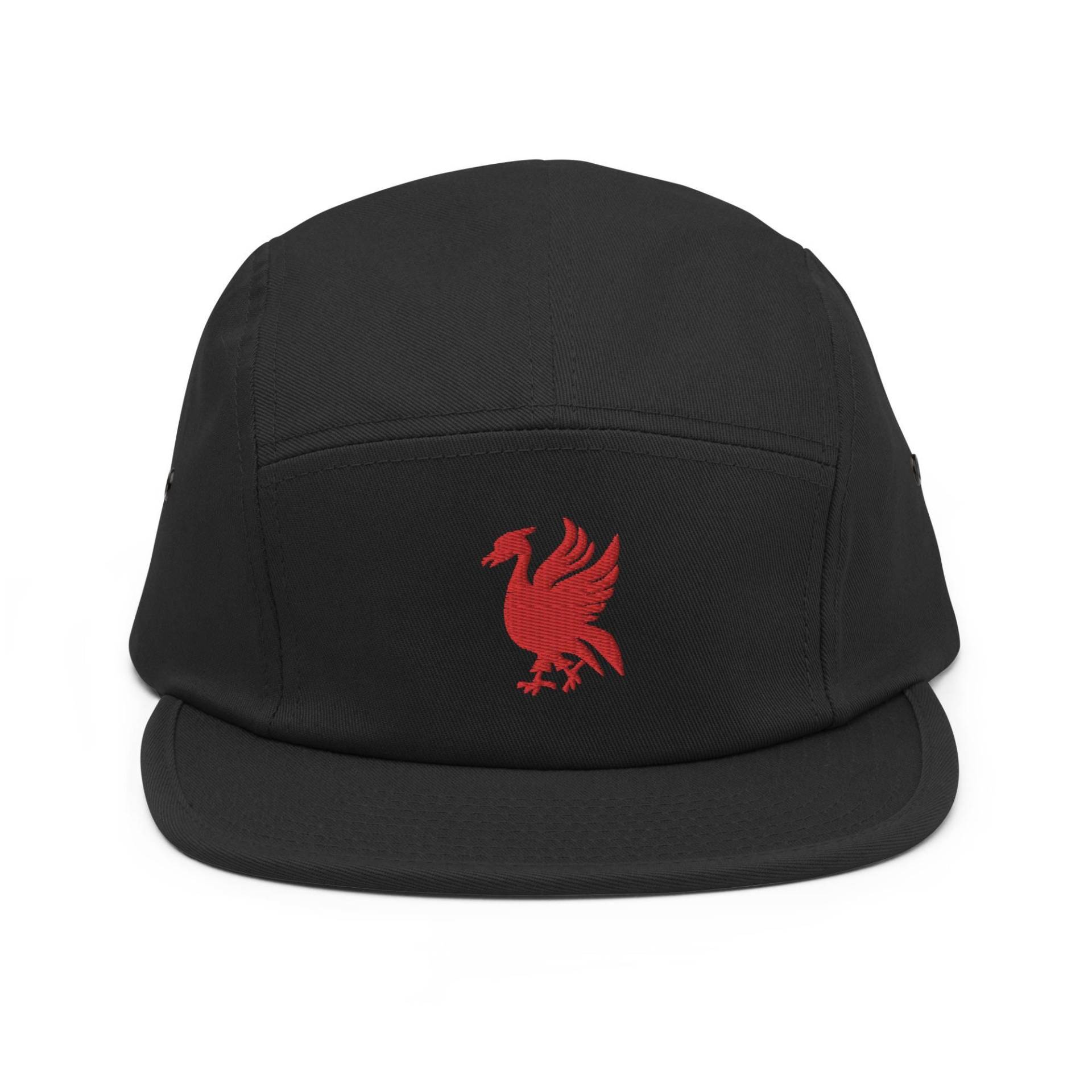 Red Bird Liverpool England Footy & Rich Minimalist Design Embroidered Five Panel Cap Soccer Football von FootynRich