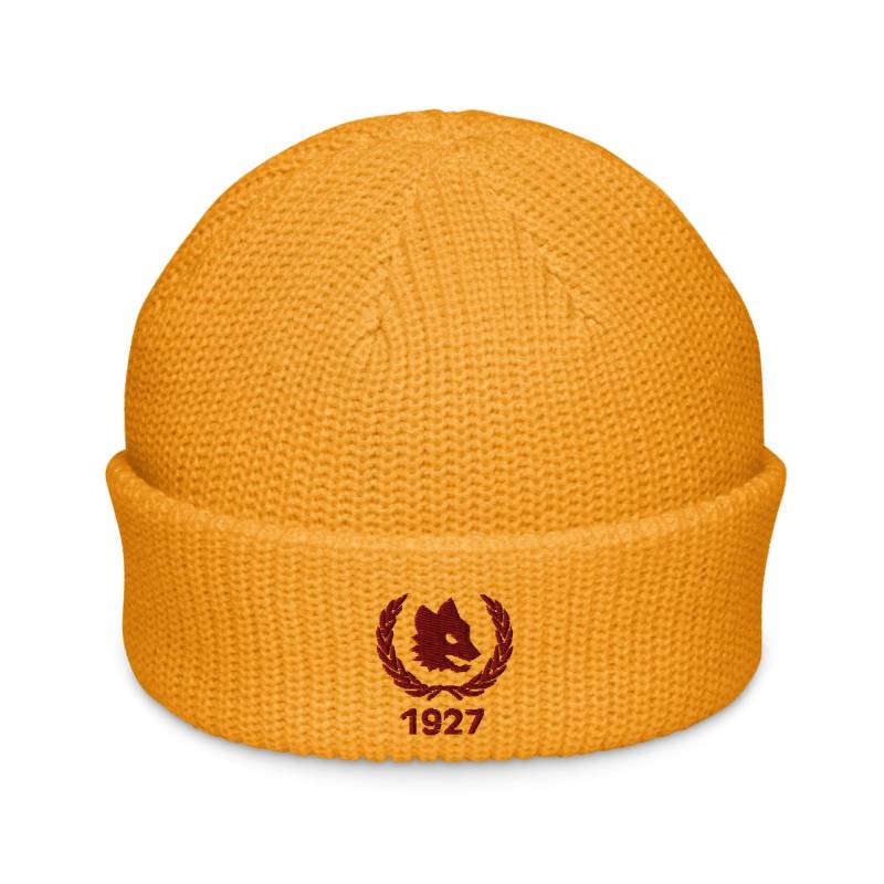 Roma 1927 Italy Minimalist Design Embroidered Fisherman Beanie Soccer Football Hat von FootynRich