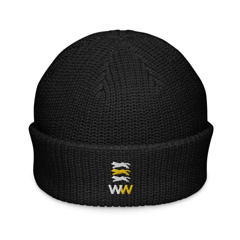 Wolves Minimalist Design Embroidered Fisherman Beanie Soccer Football Hat von FootynRich
