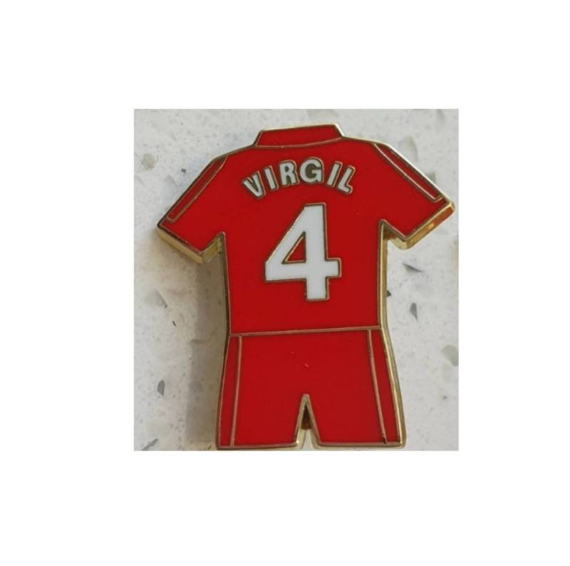 Virgil Van Dvik Nr. 4 - Rotes Heimtrikot von Footysouvenirs