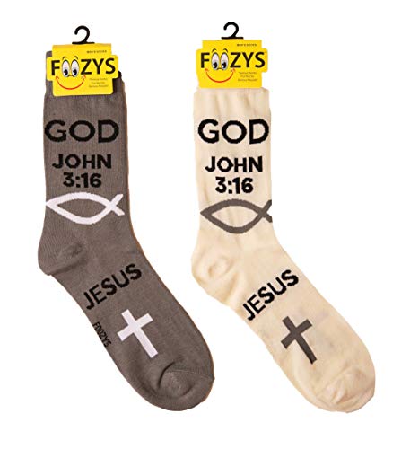 Foozys Damen Crew Socken | Ich Liebe Jesus Christian Religiöse Neuheit Socken | 2 Paare In Zwei Farben Enthalten von Foozys