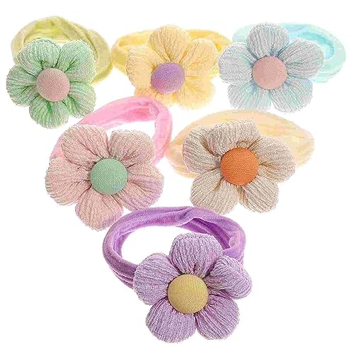 6 Pcs Niedliche Blumenhaarbindungen Für Kleinkind Kinder Mädchen Hair Accessoires Elastics Haarbindungen Haarbänder Pferdeschwanzhalter Für Mädchen von Fopytu